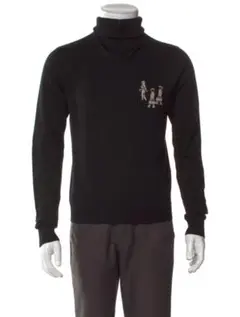 極美品 RAF SIMONS ラフ シモンズ タートルネック メンズ ブラック 極美品 RAF SIMONS ラフ シモンズ タートルネック メンズ