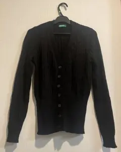 UNITED COLORS OF BENETTON リブ編みカーディガンブラック