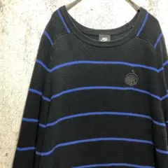 NIKE コットンニット セーターM 好配色 刺繍ロゴ ストリート スケーター