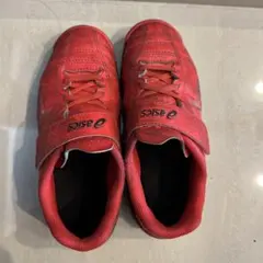 サッカー　トレーニングシューズ　19.5 レッド　asics