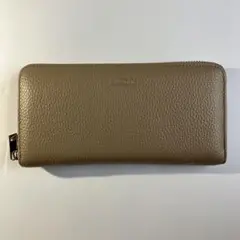 【極美品】BARCOS バルコス 長財布 ラウンドファスナー ベージュ レザー