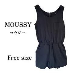 MOUSSY（マウジー）ブラック オールインワン フリーサイズ ショートパンツ