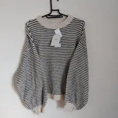 しまむら　田中里奈　mysacloset ボリューム袖ボーダープルオーバー