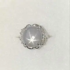 天然スターサファイア リング 5.57ct ダイヤ0.68ct Pt900 鑑別 - メルカリ