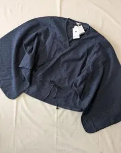 新品タグ付き　SOU・SOU 透かし菱小紋刺繍　小袖貫衣　S 深紺のサムネイル