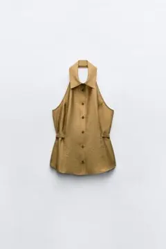 ホルターネック ボタンフロント ベスト　zara S