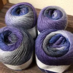 グラデーションウールヤーン4玉 パープル×ブルー