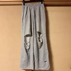 treasure thestage ダメージスウェットパンツ【L】グレー