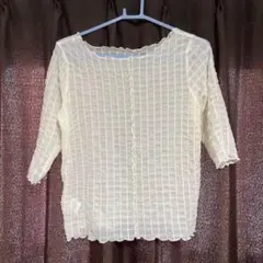 ◎ クリーム色 3/4袖 Tシャツ