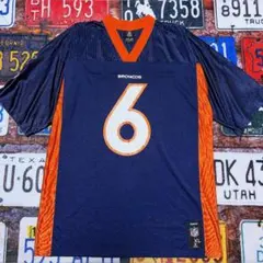 J*J様 Reebok NFL ブロンコス #6 ゲームシャツ XL ネイビーのサムネイル
