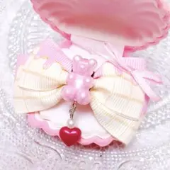 ♡Melty Chocolat Bearリング♡ ピンク　ハンドメイド