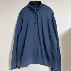 ヴァンヒューゼン 【XXL】ハーフジップ スウェット トレーナー ネイビー