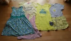 ↓　子供服　福袋　130　ワンピース　Tシャツ　白ブラウス　短パン　シャカシャカ