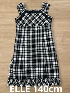 女の子 140cm ELLE チェック柄ノースリーブワンピース