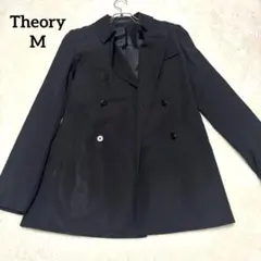 セオリー　ピーコート　ダブルブレスト　ハーフ丈　カジュアル　シンプル　黒　M