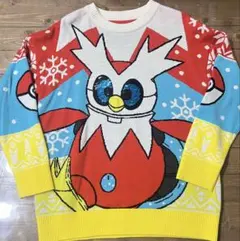 ポケモン テツノツツミ クリスマス ニット セーター 総柄 M
