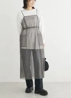 新品 エレンカーレデュエ チュールドロストキャミワンピース ブラック