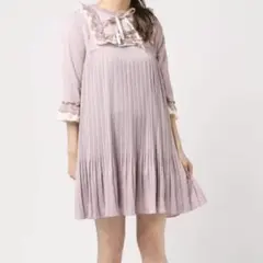 axes femme poetique フリル レース 細プリーツデザインワンピのサムネイル
