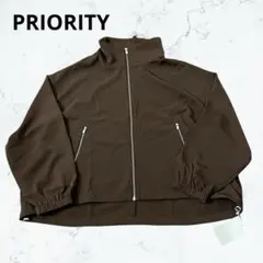 新品 PRIORITY ジップ ブルゾン ジャケット ブラウン M