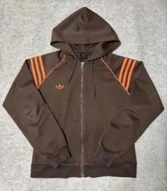 adidas トラックジャケット　ジャージ　ブラウン✖︎オレンジ　ヴィンテージ adidas トラックジャケットジャージブラウン✖︎オレンジ
