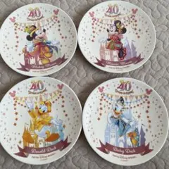 東京ディズニーランド 40周年プレート　4個セット　ミッキー　ミニー