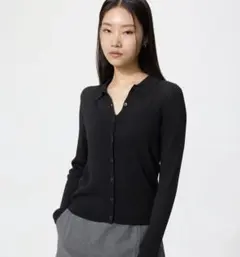 ユニクロ リブポロカーディガン