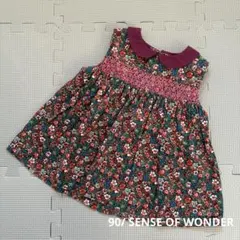 90/ センスオブワンダー　花柄リバティ　ワンピース