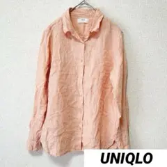 ୨୧ ユニクロ M 長袖シャツ 麻100% リネンシャツ 爽やか素材