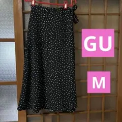 GU ロングスカート　フレアスカート　ドット　水玉　Mサイズ