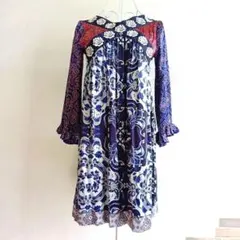 Odd Molly 着物ワンピース カシュクール レース 切り替え M シルク綿 