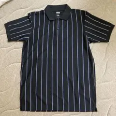 UNIQLO ブラックストライプ ポロシャツ Lサイズメンズ新品未使用