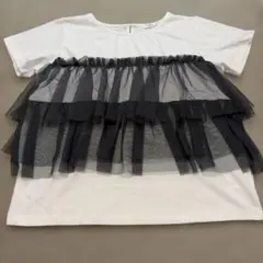 KHALITAチュールビスチェドッキングTシャツ　グレーチュールのサムネイル