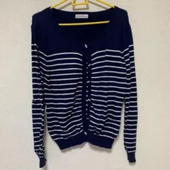 ボーダー　リボンカーディガン