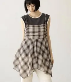LOWRYSFARM ローリーズファーム チェックキャミチュニック【試着のみ】のサムネイル