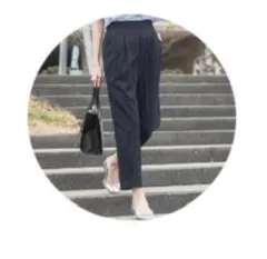グローバルワーク　ウツクシルエットDRYテーパードパンツSネイビーのサムネイル