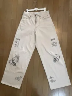 TATTOO FLASH PRINT MODERN DENIM WIDE CUT