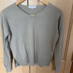 NATURAL BEAUTY BASIC Vネックニット ベージュ M