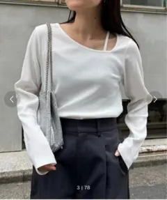 CIAOPANIC TYPY アシメネックリブロンTee