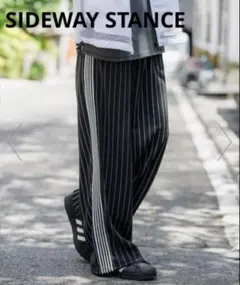 SIDEWAY STANCE サイドウェイスタンスライン ジャージワイドパンツ