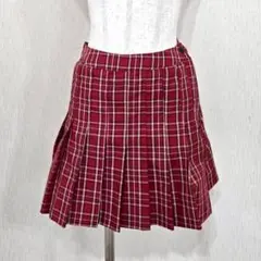 BROWNY STANDARD チェックプリーツスカート ミニ丈 赤 バックゴムのサムネイル