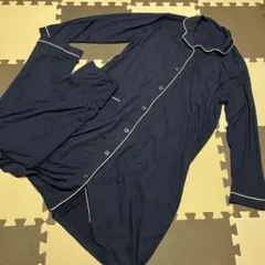 授乳口付きやわらかストレッチお腹ゴムなし長袖パジャマ　M-Lサイズ