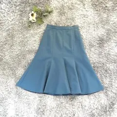 La TOTALITE【M】ターコイズ フレアスカート ひざ丈 上品 通勤 定番のサムネイル