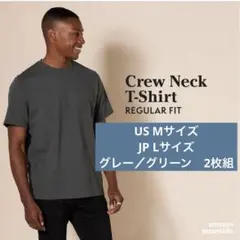 【✨特価✨】２枚組　クルーネックTシャツ　Lサイズ　グレー　エメラルドグリーン