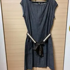 favoriベルト付デニムワンピース