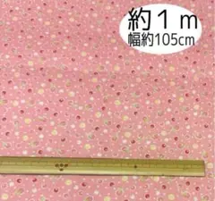 水玉 ドット プリント happy message 30's 生地 ピンク色