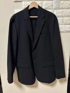 美品✨UNIQLO 感動ジャケット ウールライク ブラック紺XL