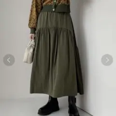 LOWRYSFARM ２ＷＡＹティアードスカート カーキ