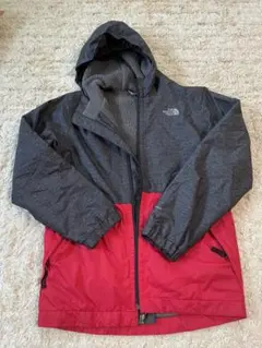 ノースフェイス　裏ボア　ジャケット150-160 マウンテンパーカー グレー/赤
