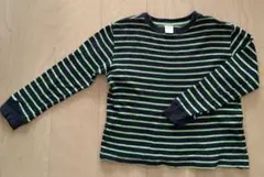 長袖カットソー ネイビーとグリーンのストライプ