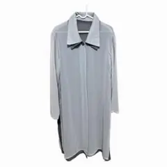 シアーロングシャツ ワンピース カーキ　羽織り 薄手